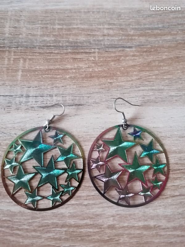 Boucles D'oreilles Rondes En émail Et Argent Sterling - Dormeuses - Neuf Sans Emballage
