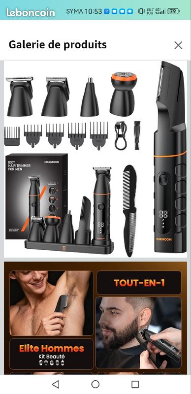Tondeuse Cheveux Et Barbe électrique - 4 Têtes De Coupe (0,3 à 1,2 Mm) - Facile à Utiliser - Marque Générique