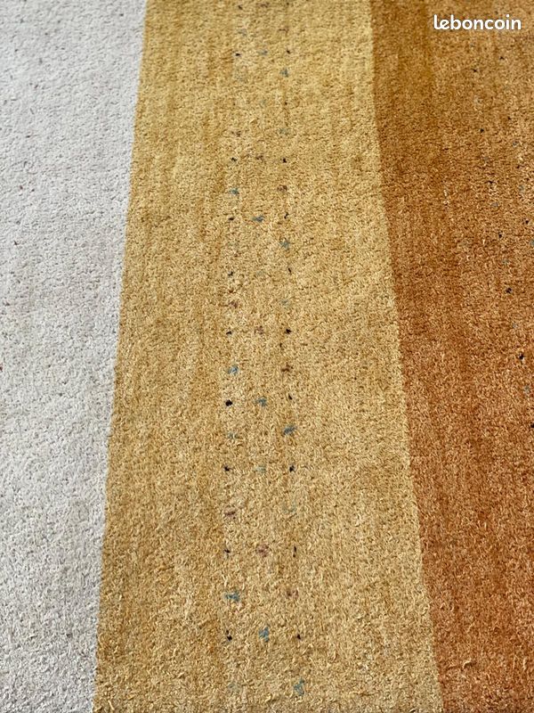 Tapis persan Gabbeh artisanal fait main en laine Inde 200x300cm (image 1)