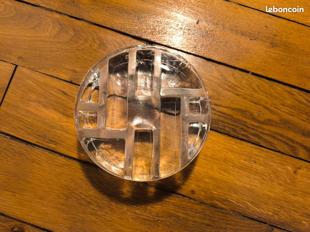 Chauffe plat / dessous de plat en verre cristal vintage année 70 Belmondo / Becker design vintage (image 5)