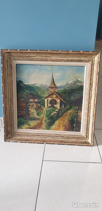 Tableau huile sur toile signé Nicole Fisch daté du 25 février 1956 (image 1)
