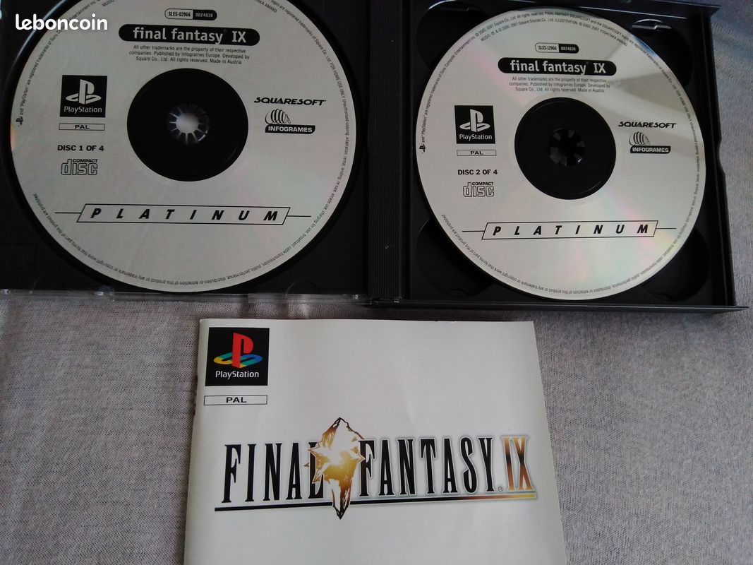 Jeu Final Fantasy IX Platinum Version Française PS1 - Édition Complète, état Correct, Occasion