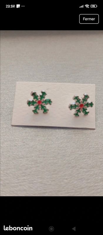Boucles d'oreilles Noël flocons de neige (image 1)