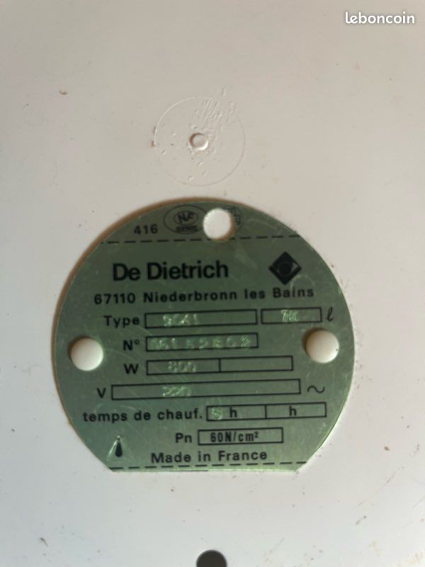 Ballon eau chaude DeDietrich 75 L neuf (image 2)
