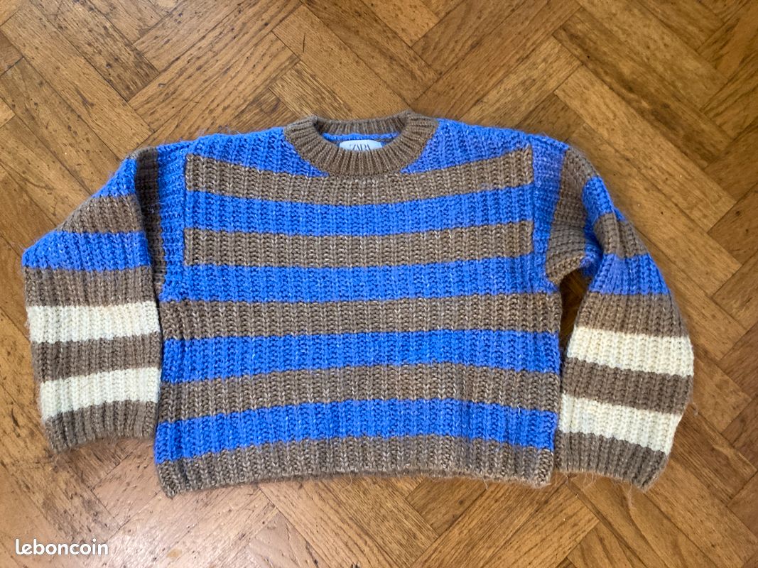 Pull ZARA 11/12 ans 152 cm 5% laine haut top maille gilet (image 1)