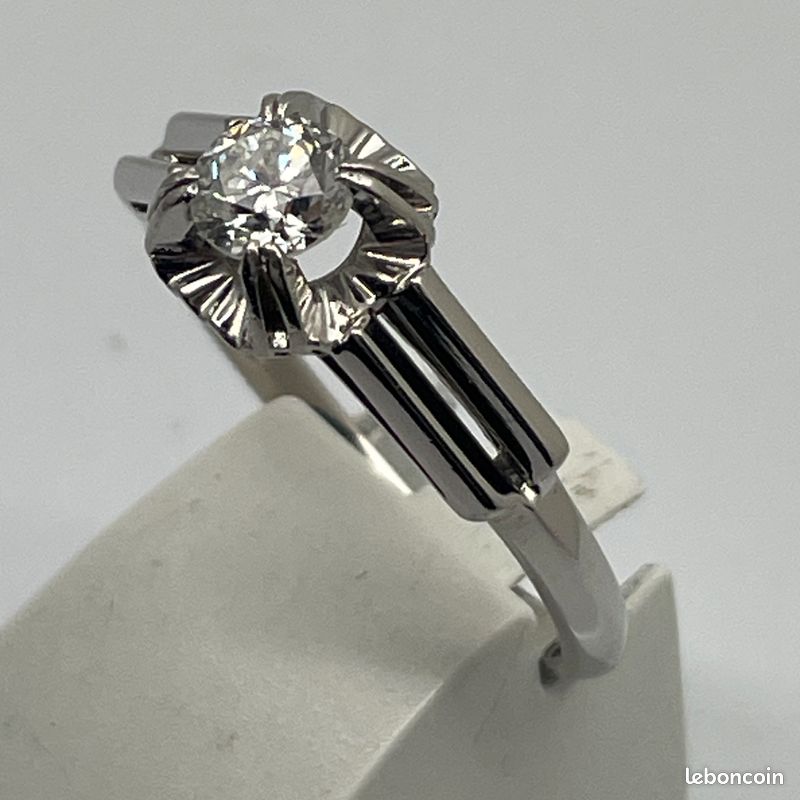 Bague étoile Diamant Cz Dolly-Bijoux - Plaqué Or 18K, Taille 58, Fabriqué En France