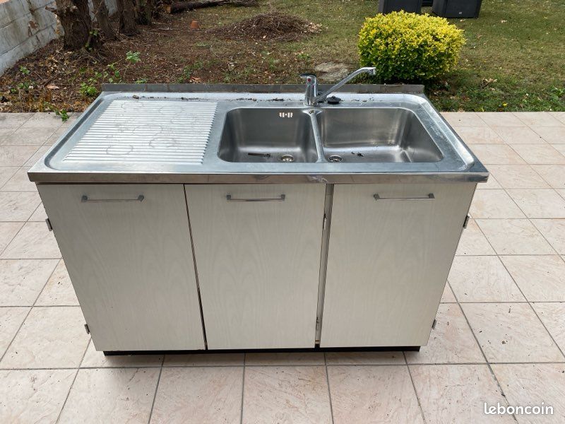 Meuble cuisine Formica + évier double vasque (image 5)