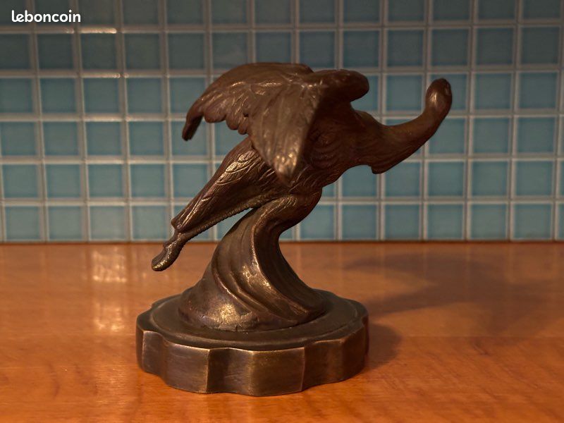 mascotte bouchon de radiateur de voiture ancienne - cigogne Hispano suiza
