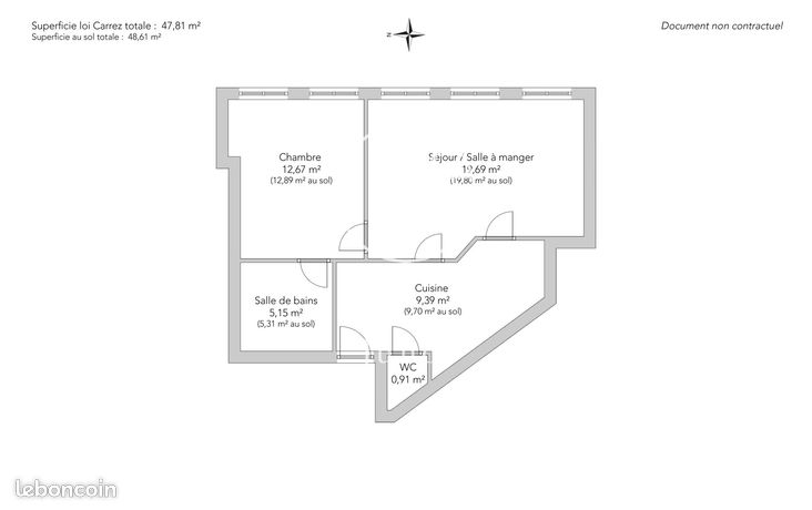 Appartement 2 pièces 48 m² — 12