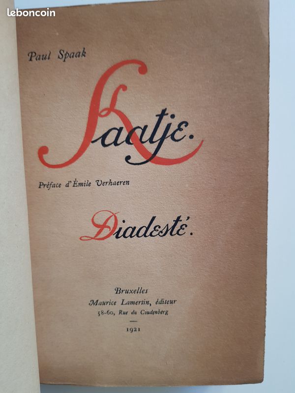 Kaatje. Diadesté - Paul Spaak - Edition de 1921 (image 4)