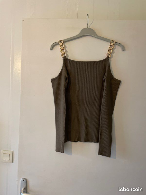 Haut à bretelles en bijoux dorés (image 7)