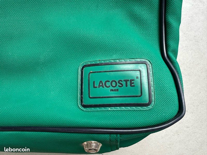 Sac Vintage Slazenger En Toile Verte Avec 2 Raquettes De Courge - Années 1960