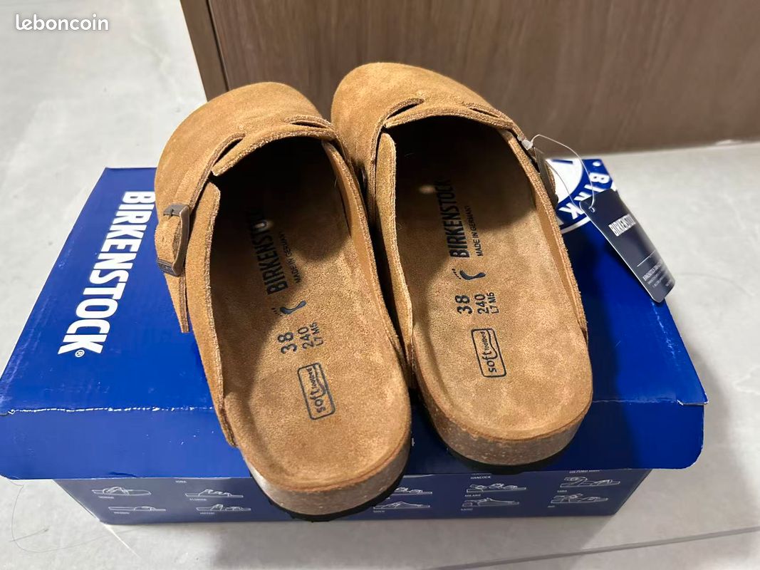Birkenstock Boston:Jamais porté: Daim Camel Chaussures
