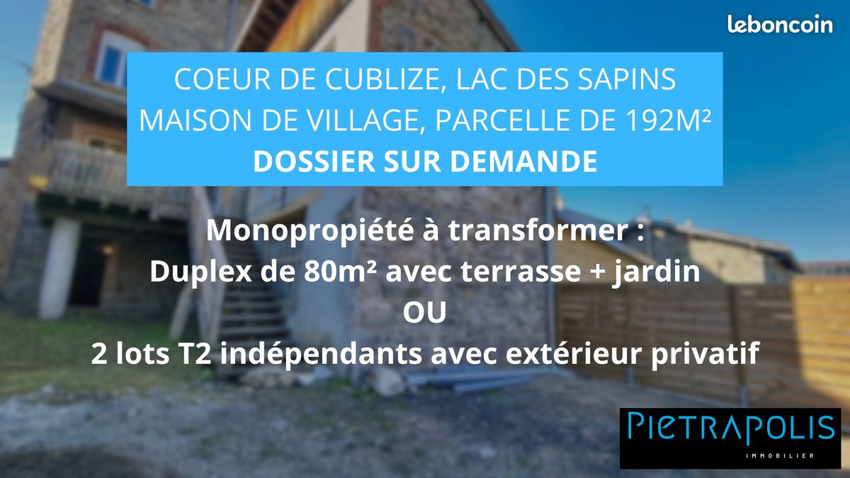 Appartement 4 pièces 80 m² · à Cublize · 80 m² · 75 000 €