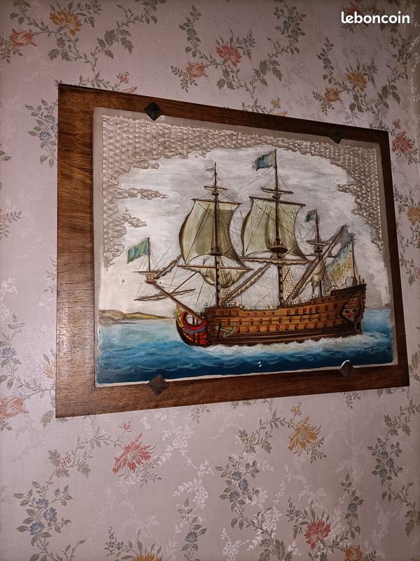 Tableau 3 mâts sur plâtre signé Murati (image 1)