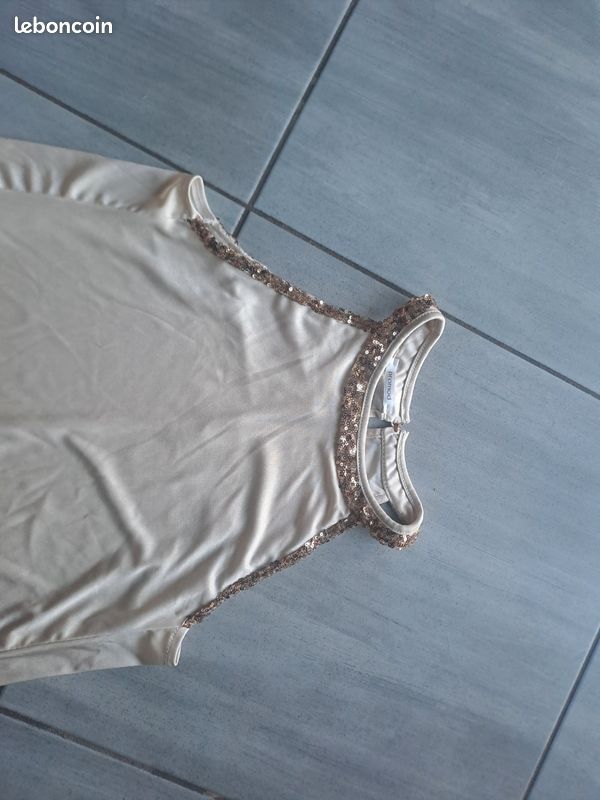 Haut à Sequins Blanc Promod Taille 38 - Neuf Avec étiquettes