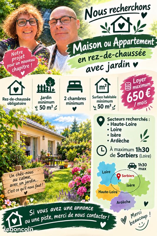 Maison 3 pièces 50 m² · à Saint-Siméon-de-Bressieux · 50 m² · 650 €/mois