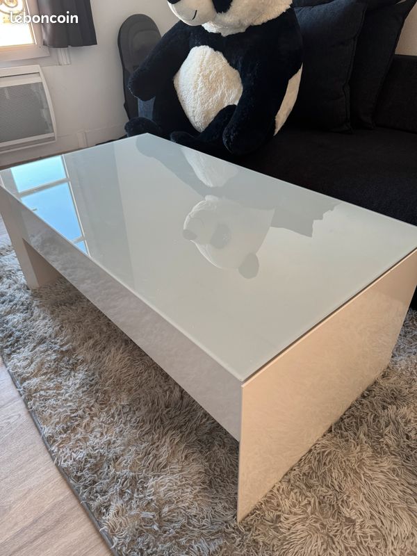 Table basse design verre et metal