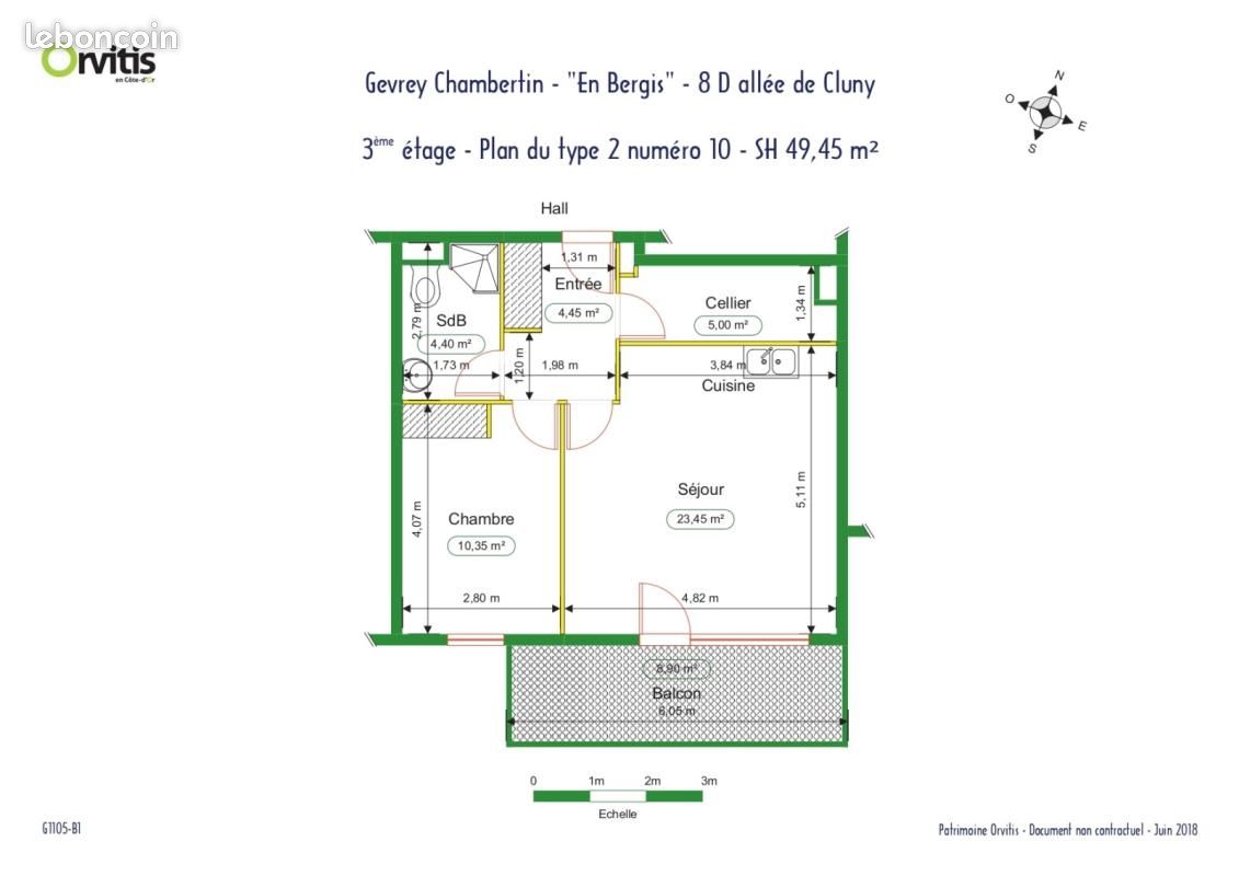 Appartement 2 pièces 49 m² · à Gevrey-Chambertin · 49 m² · 473 €/mois
