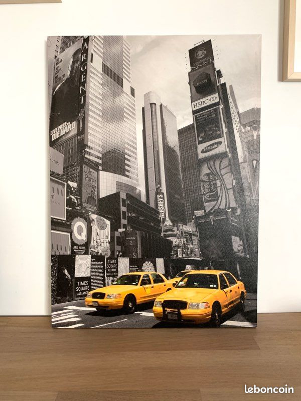 Tableau sur toile taxis jaunes Time Square (image 1)