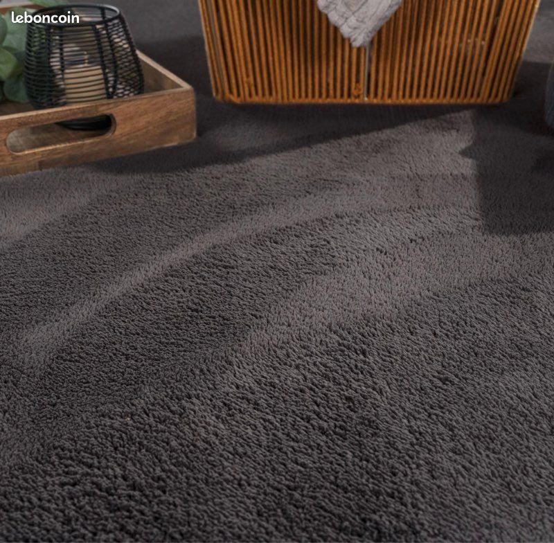 Tapis Poil Ras doux anthracite 160x220 (image 2)