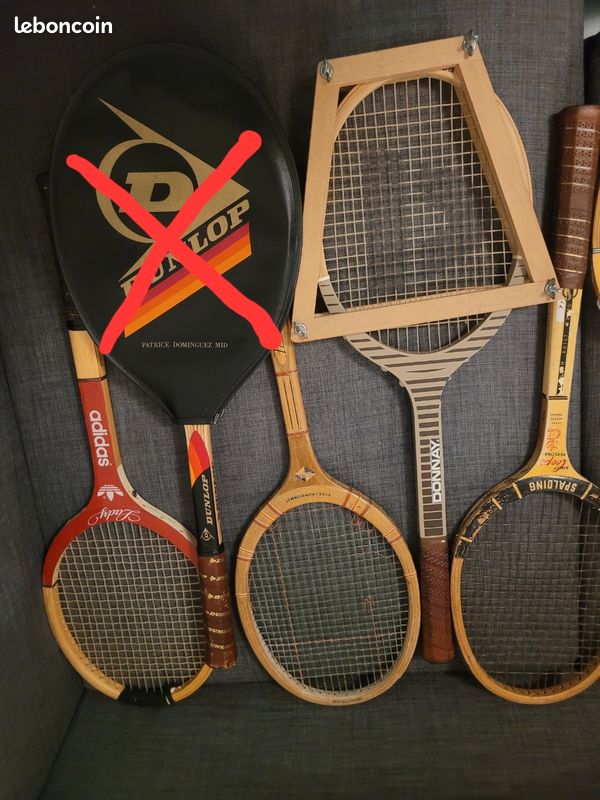 Raquette De Tennis / Badminton Vintage En Bois Matchply Gary Russell