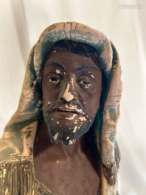 Buste orientaliste en terre cuite polychrome (image 2)