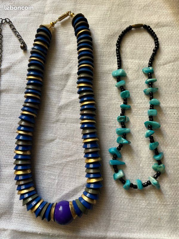 Lot De 7 Colliers Vintage – Années 80/90, Occasion, Parfait Pour Un Style Rétro
