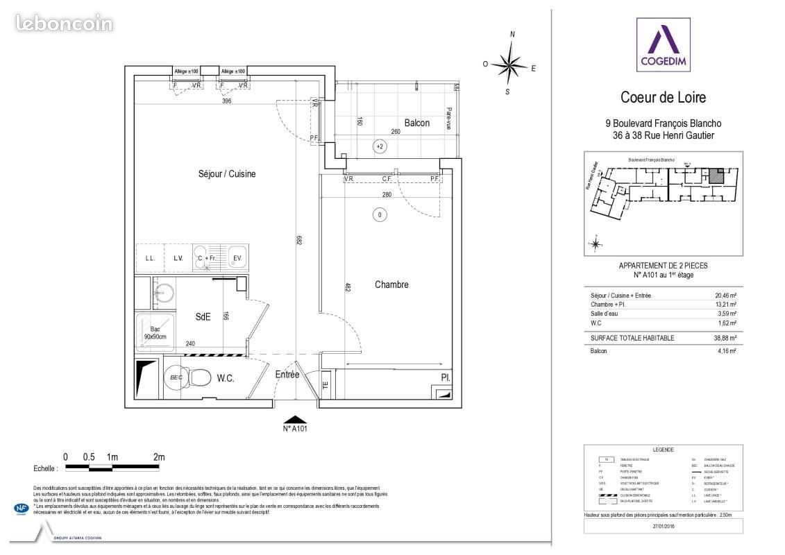 Appartement 2 pièces 38 m² · à Couëron · 38 m² · 560 €/mois