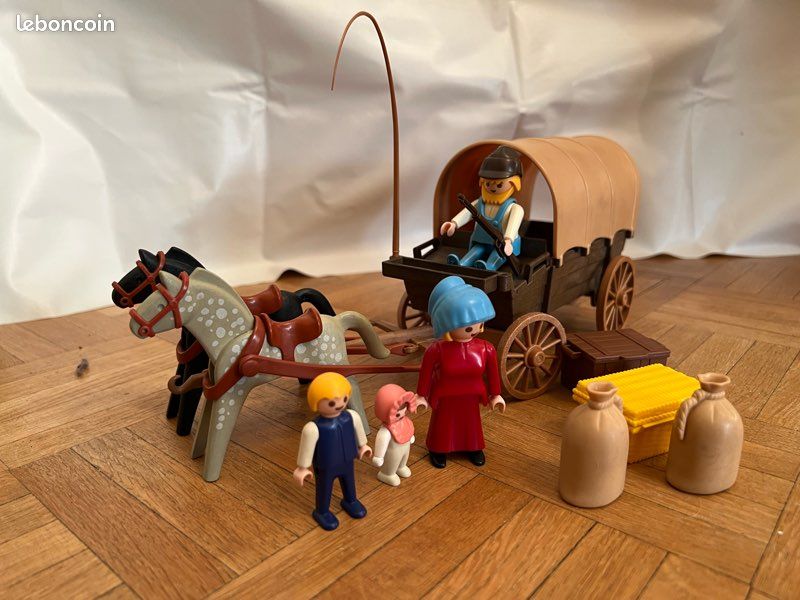 Playmobil Vintage 3278 (1988) chariot pionnier du Far West