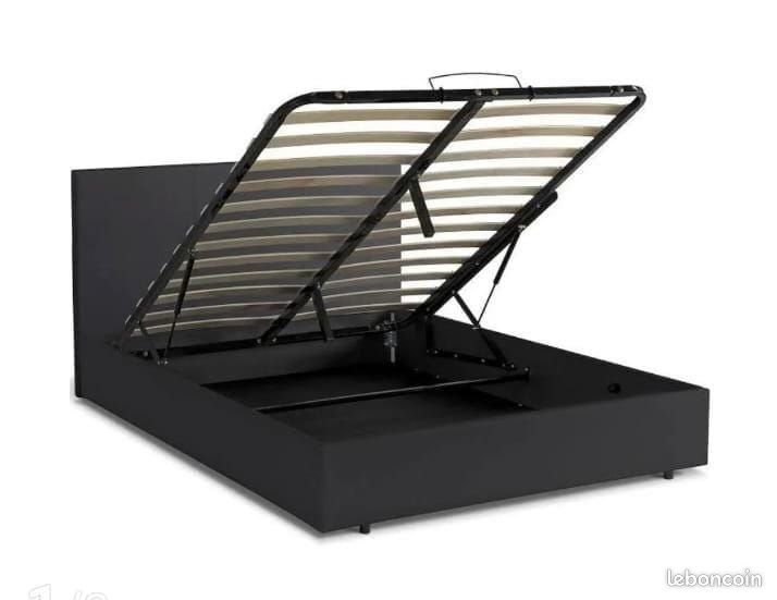 Lit coffre premium Noir sans matelas 160x200 Paris 7e Conception durable (image 2)