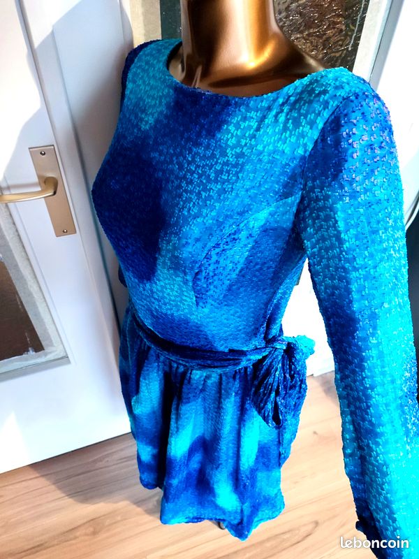 Pin Up Robe Vintage Bleu Ciel Superbe Robe Vintage 50s Camaïeu