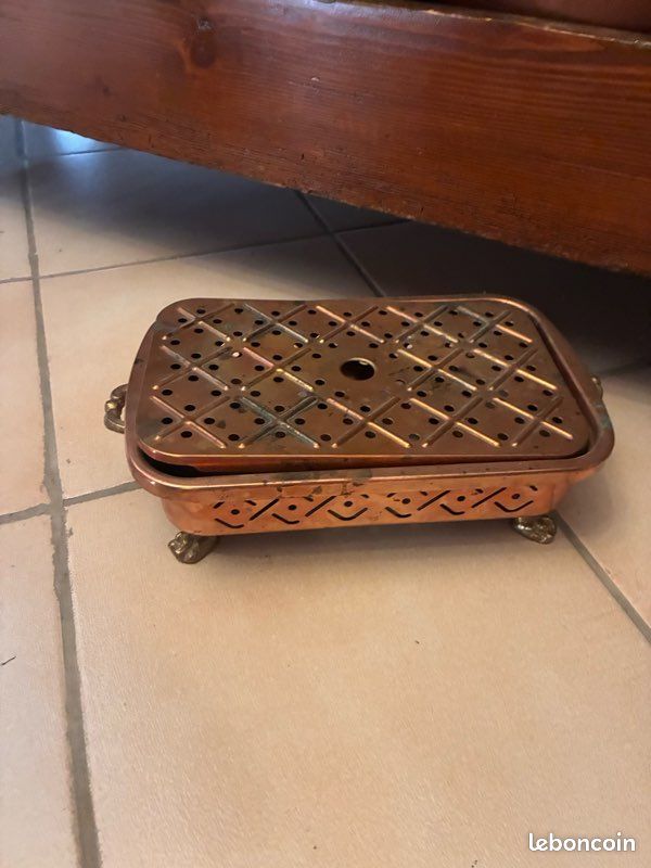 Chauffe plat cuivre et laiton (image 1)