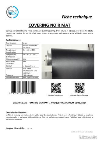 Vinyle pour covering noir mat