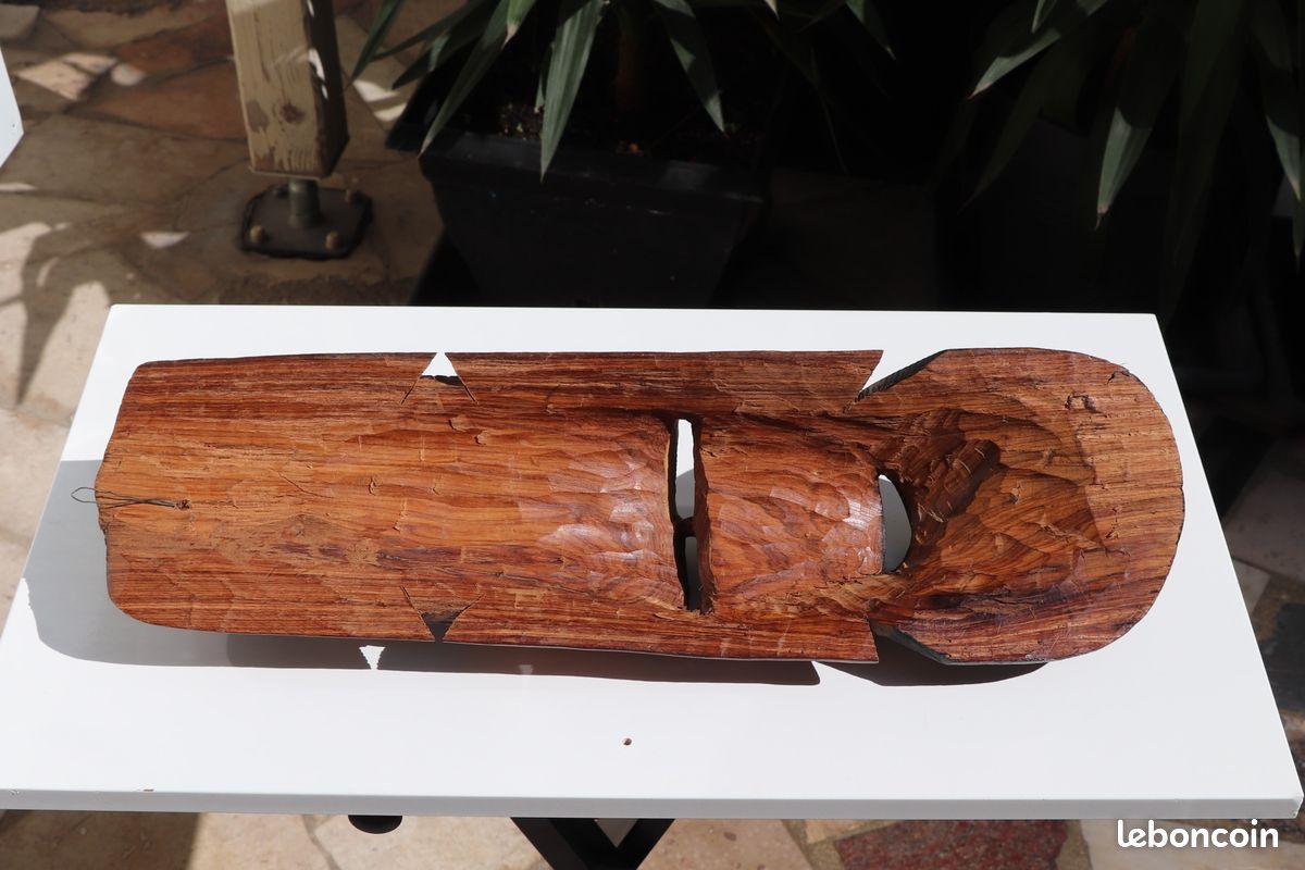 Masque africain en bois éléphant (ébène) P60-G1275 (image 8)