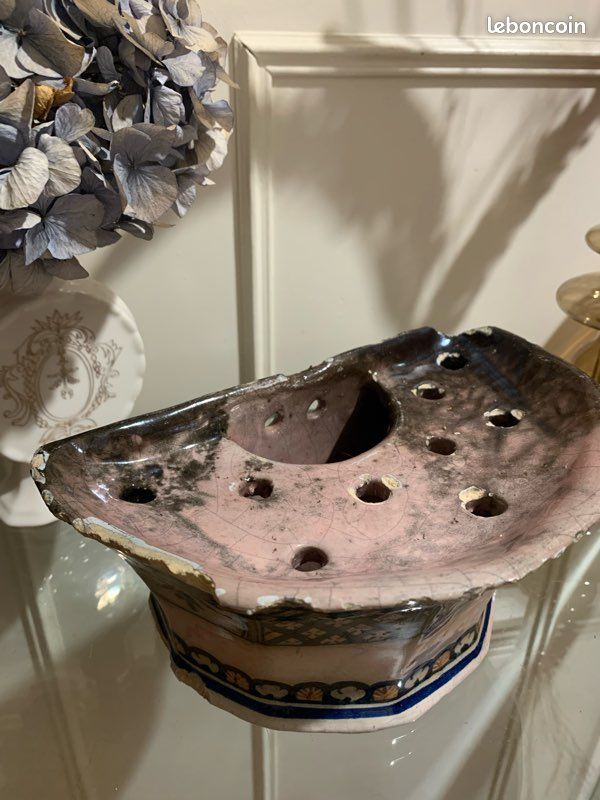 Vintage/ancien - bouquetière barbotine 😍 art déco ancien vase 🥰 (image 4)