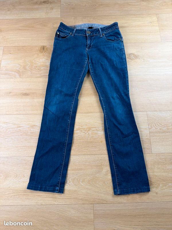 Jean CK Calvin Klein femme W26 FR36 coupe slim bleu délavé NK5 (image 2)