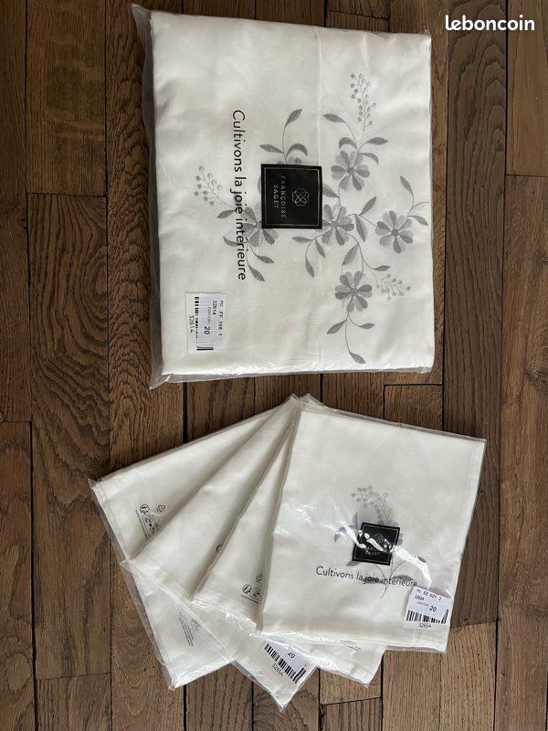 Nappe Rectangulaire + Serviettes - Françoise Saget - 100% Coton - Multicouleur