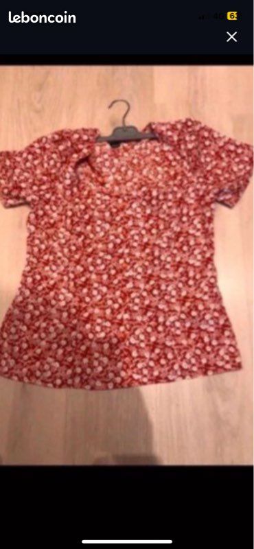 Blouse imprimée fleurs rouge femme T :42 ETAM (image 3)