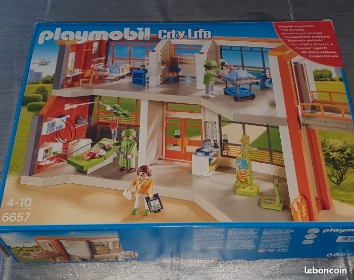 Playmobil 6657 – Grande Clinique Et Hôpital Pédiatrique Avec Accessoires, Bon état