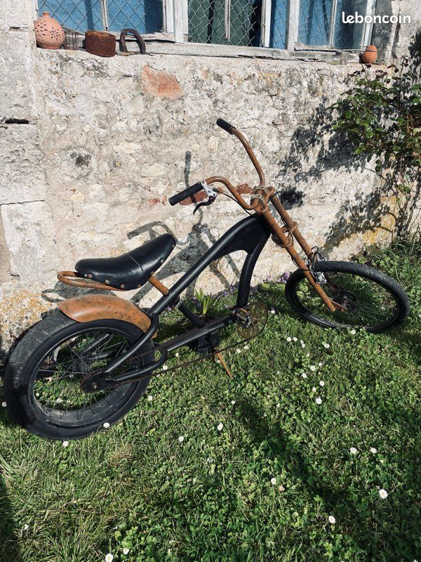 Siège Vélo Vintage Troxel USA - Ressorts Cuir - Style Moto Ancienne