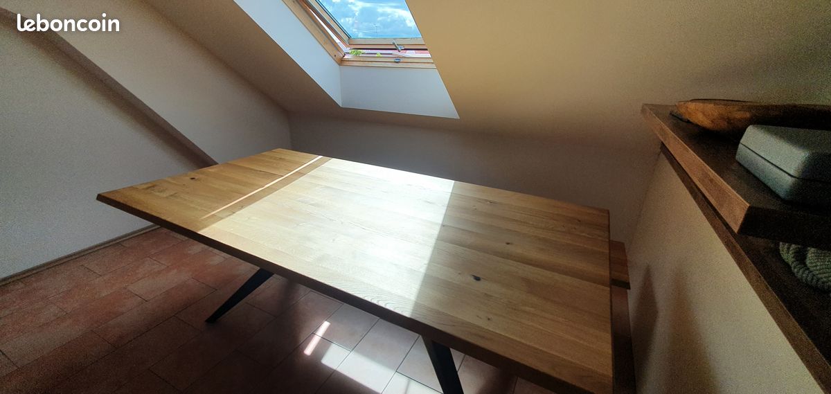 Table et banc en bois massif (image 4)