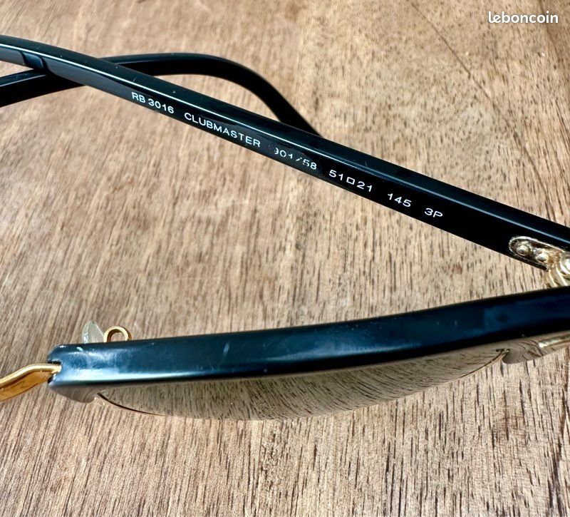 Ray ban Club Master polarisée noir et or (image 6)