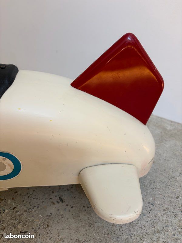 Goki Porteur Avion Rouge à Tirer – Métal Et Pneus Caoutchouc, Hélice Tournante, 77 Cm, Jouet Vintage Pour Enfants