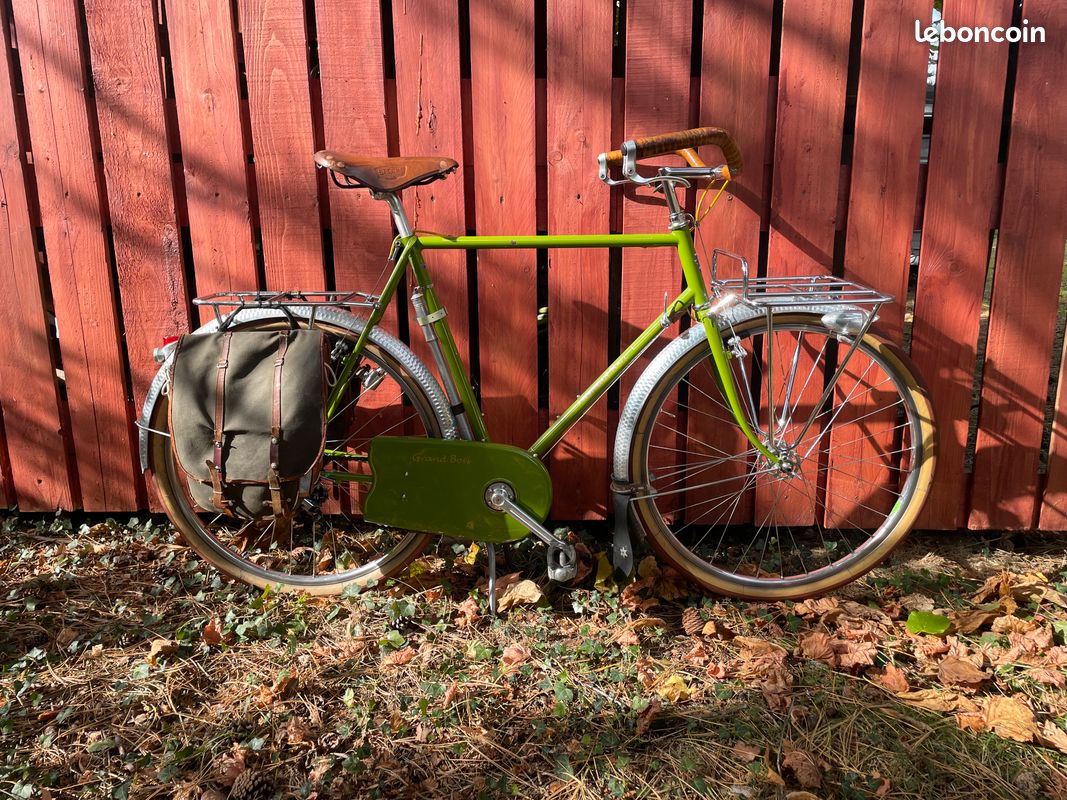 Vélo Vintage Automoto 1941, Roues 650B, Cadre Vert, 2 Vitesses Homme