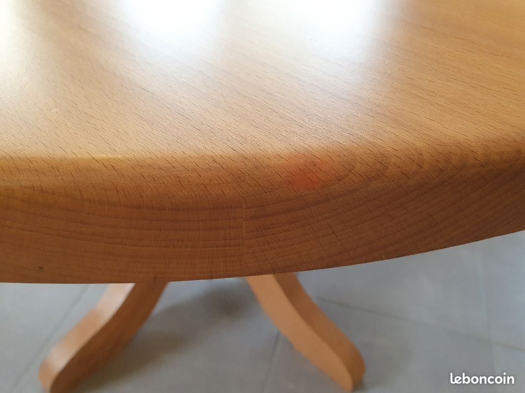 Très belle table ronde chêne massif cirée (image 7)