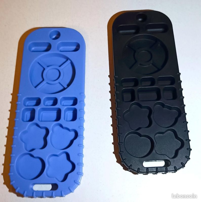 Lot De 2 Télécommandes Bébé En Silicone Sans BPA - Jouet Dentition 3+ Mois - Noir