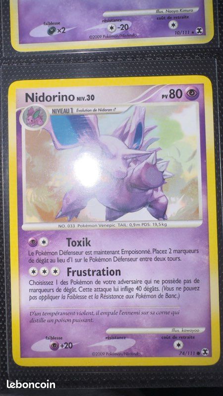 Pokémon Nidorino Niv30 PV80 74/111 Rivaux Émergeants Peu Commune Normale (image 1)
