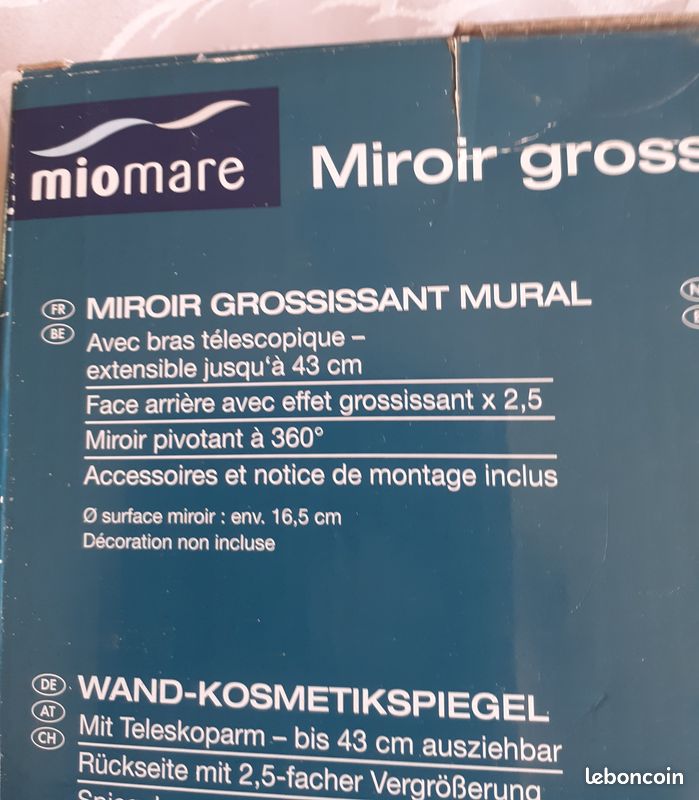 Miroir grossissant bras telescopique (image 3)