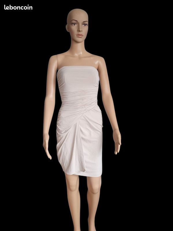 Robe Bustier Beige Patrizia Pepe Taille 36 - Coton, Genou, Neuf Avec étiquettes